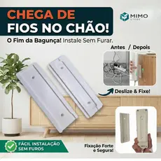 Suporte para Extensão e Filtro de Linha Adesivo 12x4cm – Fita Já Aplicada, Com Furação