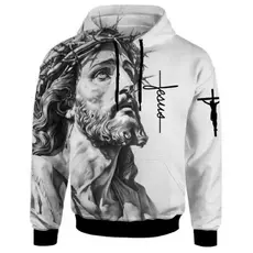 Moletom Masculino 3d Full Jesus Fé Cristã Gospel Lançamento Unissex Blusa de Frio Religioso Jesus Catolico