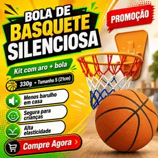 Cesta de Basquete Infantil com Bola Silenciosa Kit ou Avulso para Casa e Apartamento Bola Silenciosa 330g/370g