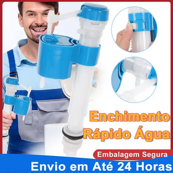 Mecanismo Universal para Caixa Descarga Acoplada Reparo Completo para Vaso Sanitário Instalação Fácil
