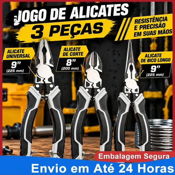 Alicate TITANIUM Universal Multifuncional Diagonal Corta E Decapa Fio Eletricista Profissional