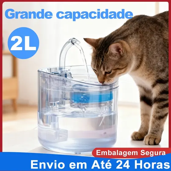 Fonte Bebedouro Automático 2 Litros - Torneira Inteligente para Cães e Gatos