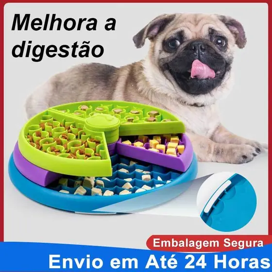 Comedouro Interativo Labirinto Lento Várias Texturas Para Lamber 3 Níveis Giratório Para Cães Gatos