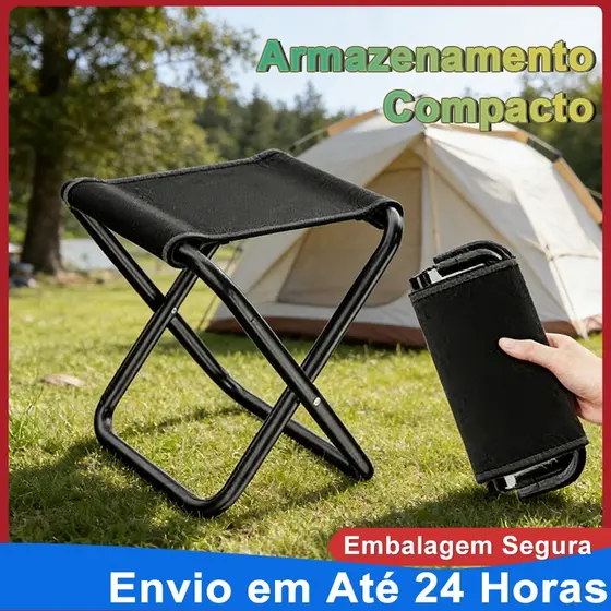 Cadeira de Pesca Dobrável Portátil Leve Alumínio para Acampamento Piquenique