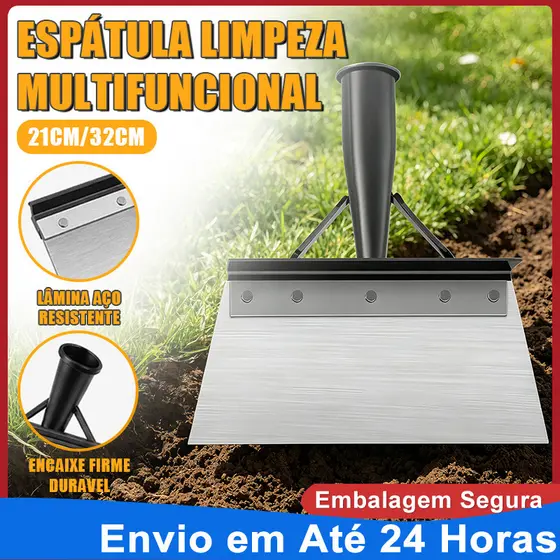 Pá Multifuncional Jardim Externo Aço Inoxidável Plana 21 / 32cm