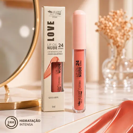 Gloss Labial Lip Oil Max Love Hidratação Ácido Hialurônico Vitamina E Manteiga De Karité D-Pantenol
