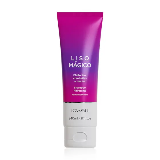 Shampoo Liso Mágico 240ml Lowell Efeito Liso e Proteção Térmica para Cabelos Lisos e Hidratados