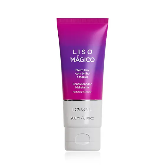 Condicionador Liso Mágico 200ml Lowell Nutrição e Prolongamento do Liso com Efeito Hidratante