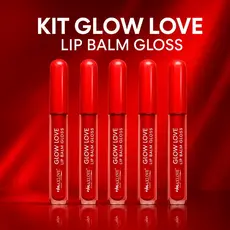 Kit Lib Balm Labial Hidratante Morango 5 Unidades para Lábios Macios e Brilhantes Uso Diario