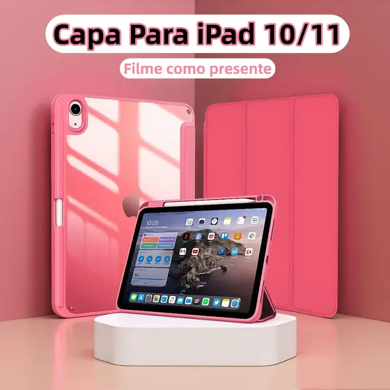 Capa Case Para iPad 11ª A16/iPad 10ª Acrílico Magnética Com Suporte Caneta 11/10,9 polegadas