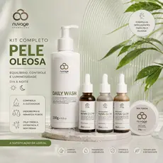 Kit Skin Care Nuvage Pele Oleosa Gel de Limpeza Hidratante Vitamina C Niacinamida