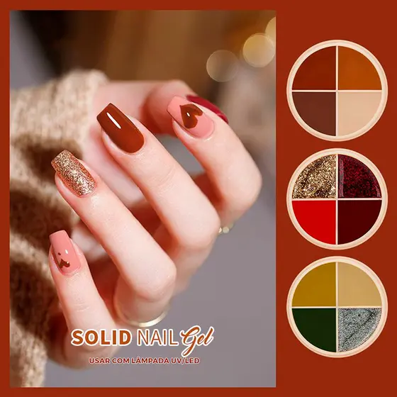 4 Cores Solid Gel Paleta Para Unhas