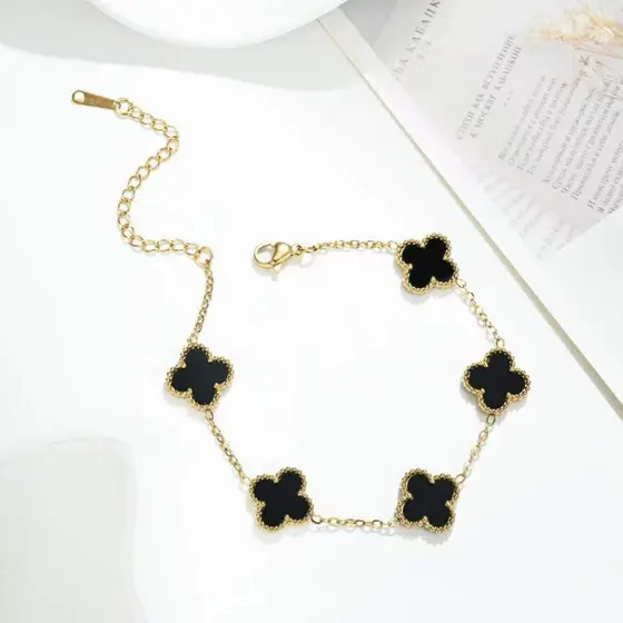 Pulseira Prateada 5 Flors Em Aço Inox Consistência Dupla Face