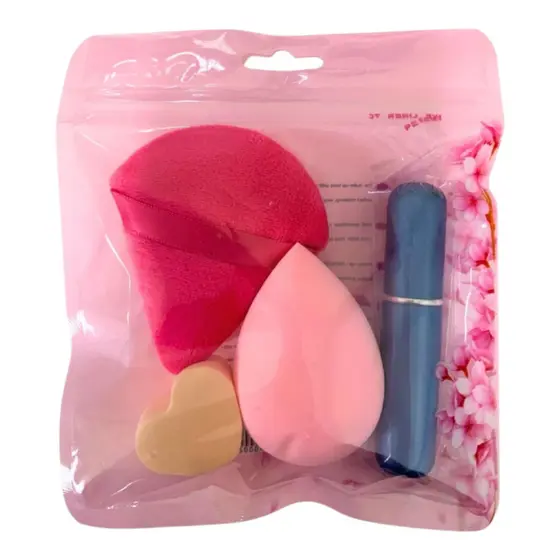 Kit 3 Esponjas + 1 Porta Perfume Cor Aleatória