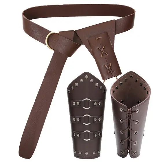 Conjunto de Acessórios de Fantasia de Halloween Cinto de Cavaleiro Viking Medieval Adereços de RPG Propeller