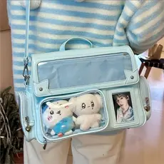 Mochila feminina japonesa quadrada de couro de cor sólida, estilo Y2K, mochilas femininas Harajuku, bolsa Ita de grande
