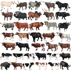Figura de Ação de Simulação de Animais de Fazenda, Galo Angus, Touro, Búfalo, Iaque, Brinquedo Educacional, Coleção Infa
