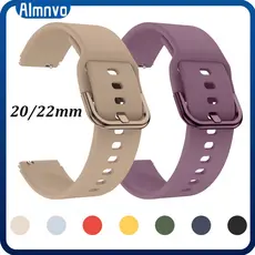 20mm 22mm Pulseira De Silicone Para Smartwatch Amazfit Bip 6 5/3 Pro U Pro/GTR MINI GTS 5 4/Samsung Galaxy FE 7 6 5 4
