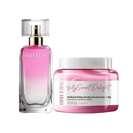 Kit Perfume Capilar 50ml e Geleia Hidratante Corporal 200ml My Sweet Delight Barbour's Beauty