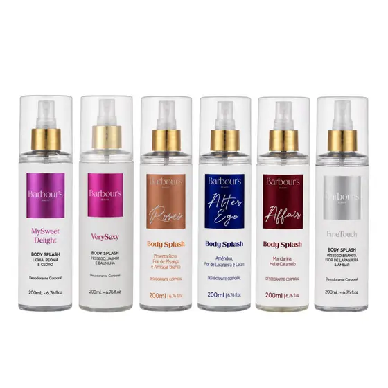Kit 6 Body Splash Barbour's Beauty 200ml