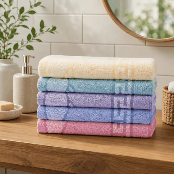 Kit 5 Toalhas de Chão Grande Mali 45x70cm Alta Absorção 100% Algodão Macia Premium