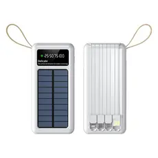 Carregador Portátil Power Bank Solar 10.000mah Com 4 cabos SAIDA SUPORTE 5 Em1 LED lanterna