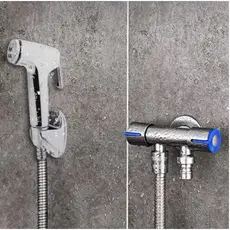 Ducha Higiênica 1.5m Com Registro Duplo Saída De Água Cromado Aço Inox Flexível