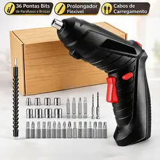 Kit Parafusadeira/furadeira 11/48 Pçs À Bateria Carregador Usb (Dupla Posição) Oferta Especial
