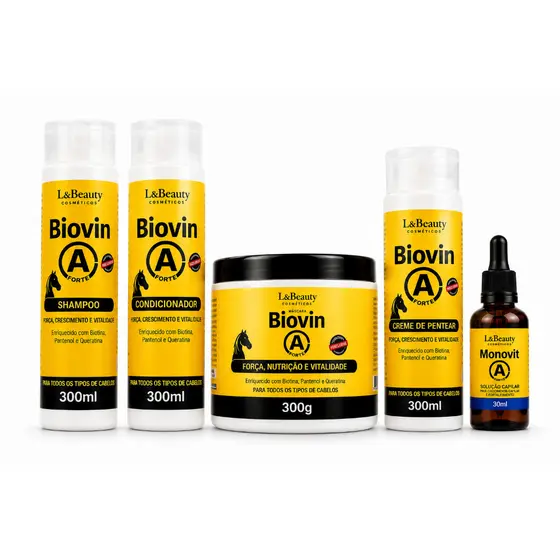 Biovin A Kit Crescimento Capilar Original Tratamento Capilar Fortalecimento Antiqueda Reconstrução Nutrição Intensa