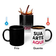 Caneca de porcelana mágica personalizada com foto e nome 325ml Presente Decoração impressa premium