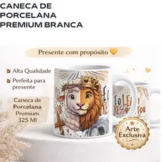 Caneca Personalizada Cristã com Nome Porcelana Premium 325ml Presente Religioso Evangélico
