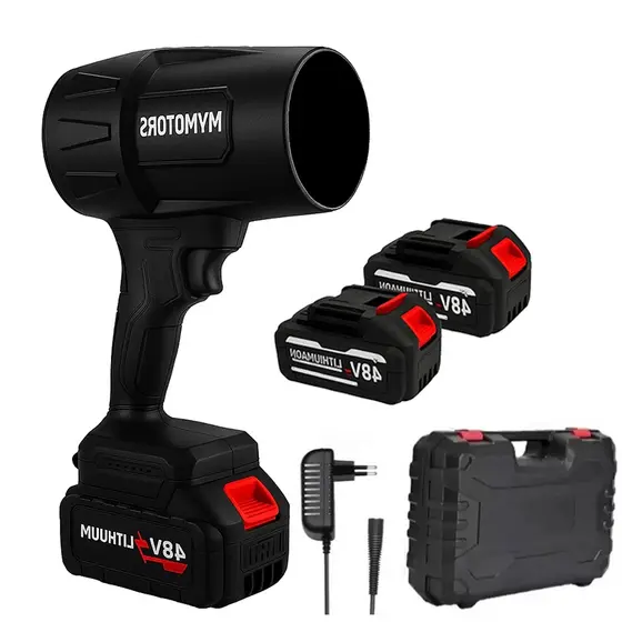 Soprador De Folhas Turbo Portátil Recarregável 48v Com 2 Baterias Potente Limpeza Interna e Externa