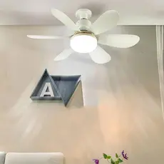 Ventilador de Teto 60W LED Lâmpada Controle Remoto Luminária Economica de Energia 6 lâminas Bivolt