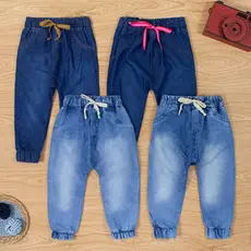 Calça Jeans para Bebê Jogger até 12 Meses