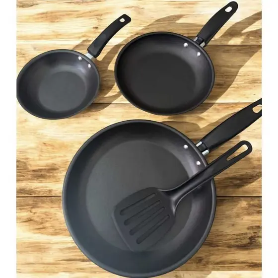 Kit 3 Frigideiras Antiaderentes Preto | 14cm 18cm 22cm | Fácil Limpeza