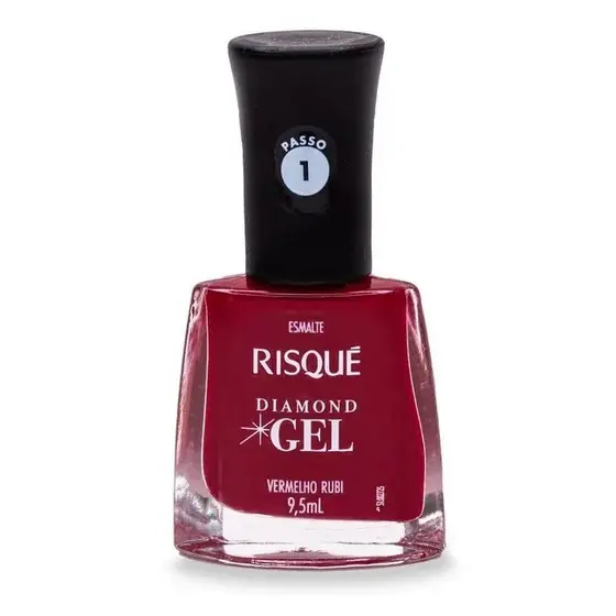 Risque Esmalte Diamond Gel Vermelho Rubi Cremoso 9,5ml