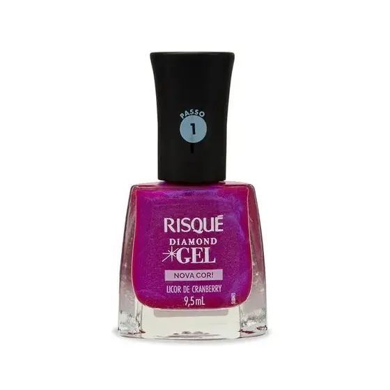 Risqué Esmalte Diamond Gel Licor de Cranberry Metálico 9,5ml