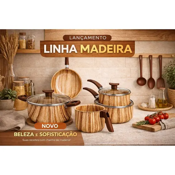 Jogo Completo de Panelas Antiaderente MARF 8 Peças – Tampas de Vidro, Design Moderno e Alto Desempenho