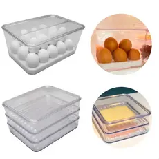 Kit Porta Ovos C/ Tampa 30 Ovos + Porta Frios 3 Andares