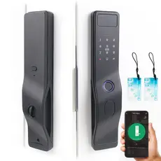 Umik Fechadura Eletrônica Inteligente Biométrica Wi-Fi com Senha, Cartão, Chave e Bateria
