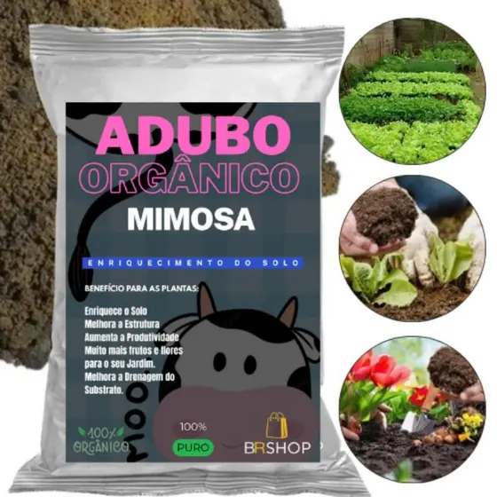 Esterco Bovino Gourmet 100% Natural Fertilizante para Plantas Flores Frutíferas