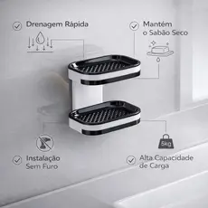 2-Tier Soap Dish Bathroom Soap Box with Favourite Holder