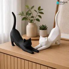 Gatos Decorativos Minimalistas - Escultura Moderna para Quarto | Sala | Escritório