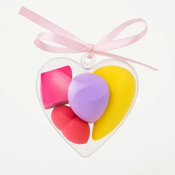 ESPONJA PARA MAQUIAGEM GIRLS SECRET CASE CORAÇÃO – KIT 4 UNIDADES