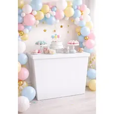 Mesa Madeira Ripada MDF Festa E Decoração Ou Mesinha Quarto Cor Branca