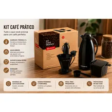 Kit Prático Para Café Garrafa + Açucareiro + Suporte Filtro UNITERMI