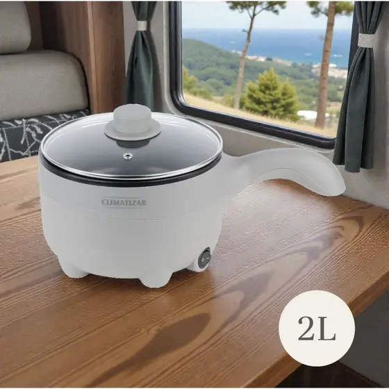 Panela Elétrica 12v ou 24v Antiaderente 2L Caminhão Van Motorhome Climatizar