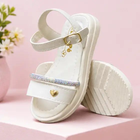 Sandália Infantil Feminina Brilho Rasteirinha Menina Papete Strass