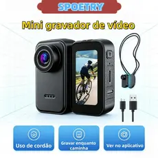 Mini câmera esportiva 4K com WiFi e design magnético, ideal para ciclismo, moto e camping