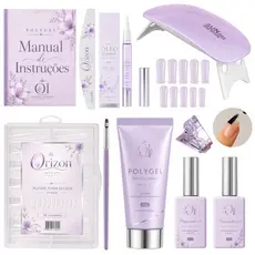 KIT UNHA POLYGEL CABINE SUN + POLYGEL + MOLDE F1 KIT FAÇA VOCE MESMO